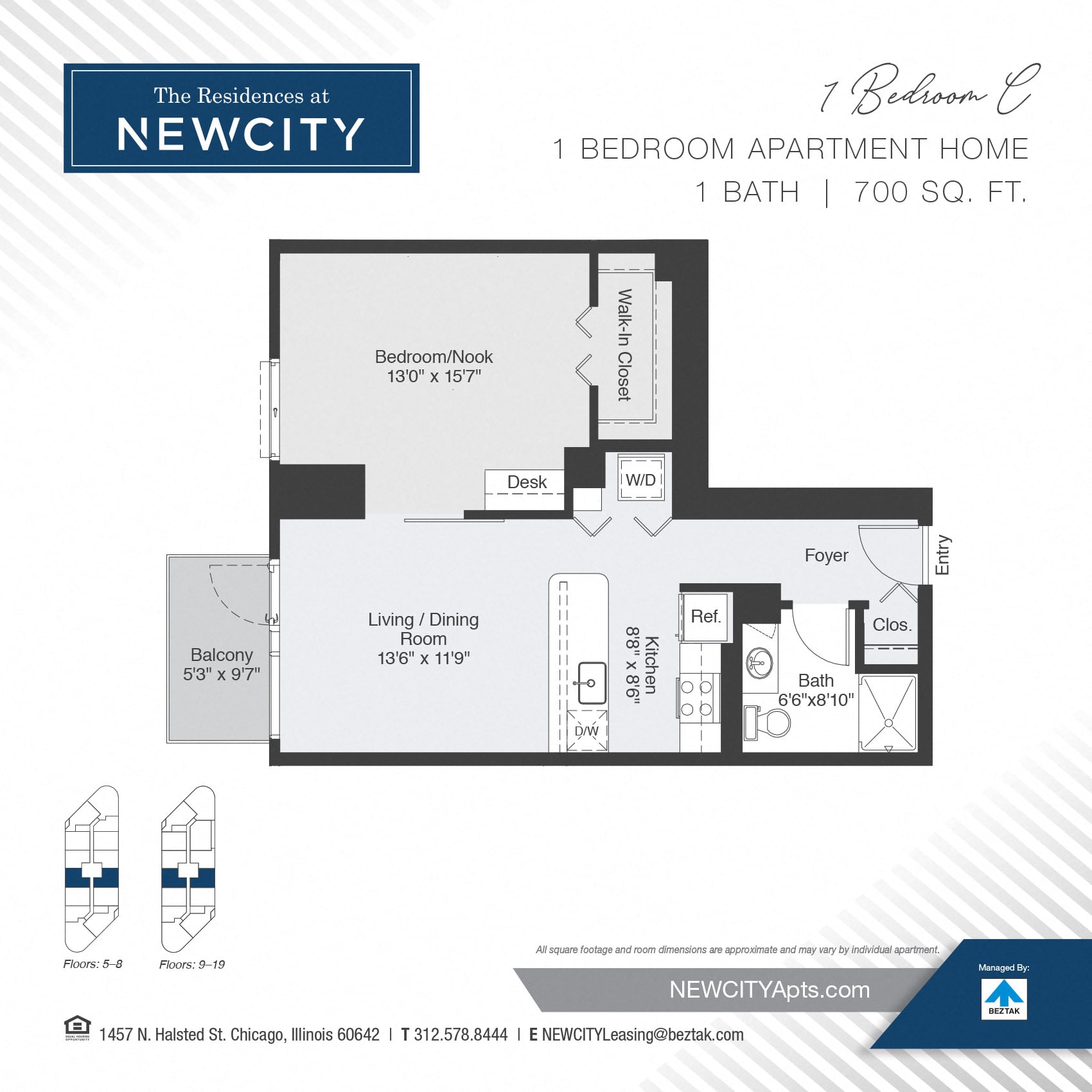 One Bedroom C floor plan